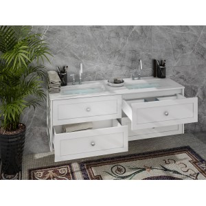 MW12 Matte White MDF Wall Hung Vanity Cabinet Only